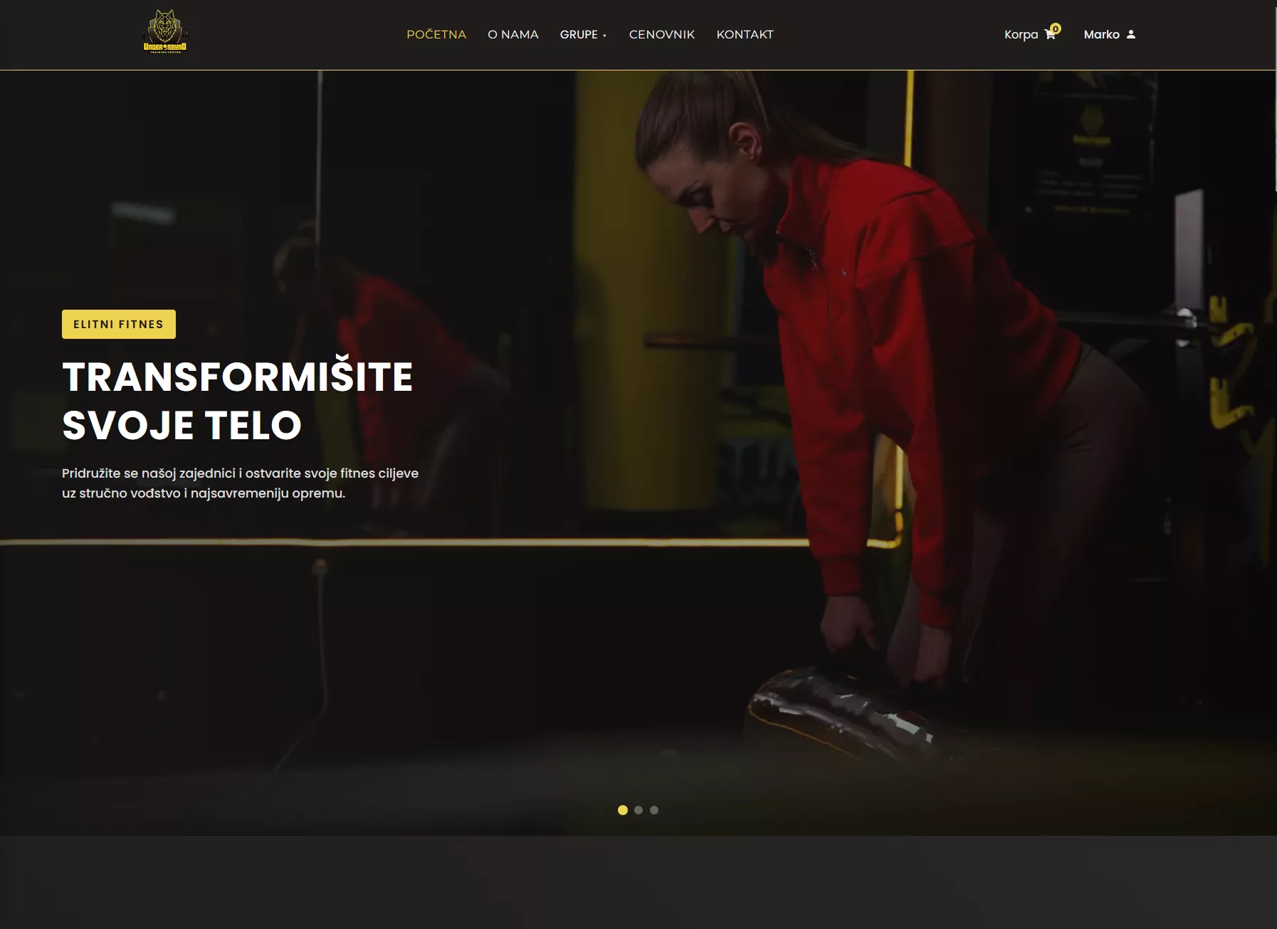 Underground Gym – fitness center website in Belgrade
